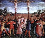 Fra Angelico Hauptaltar der Heiligen Kosmas und Damian aus dem Dominikanerklosters San Marco in Florenz, Predella, sechste Szene: Martyrium der Heiligen Kosmas und oil